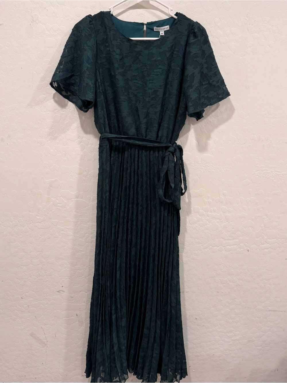 NWT Baltic Born Mindy Pleated Dress Womens Medium Emerald Green Gown Formal